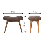 Solid Mango Wood Bedroom Seating Bench Curved With Faux Fur Seat - Mocha