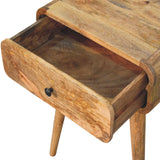 Solid Mango Wood Bedside Cabinet With 1 Drawer - Avora