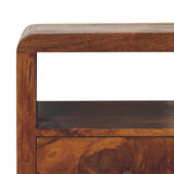 Solid Mango Wood Bedside Cabinet With 2 Drawers - Aspen