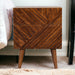 Solid Mango Wood Bedside Cabinet With 2 Drawers - Lille