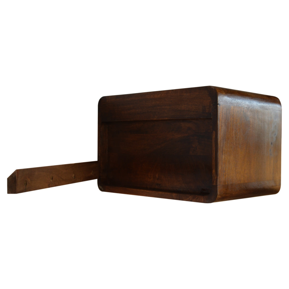 Solid Mango Wood Bedside Cabinet Curve Floating With 1 Drawer - Birmingham