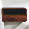 Solid Mango Wood Bedside Cabinet Curve Upper Slot Floating - Lincoln