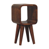 Solid Mango Wood Bedside Cabinet Minimalist With Open Slot - Exeter