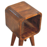 Solid Mango Wood Bedside Cabinet Minimalist With Open Slot - Exeter