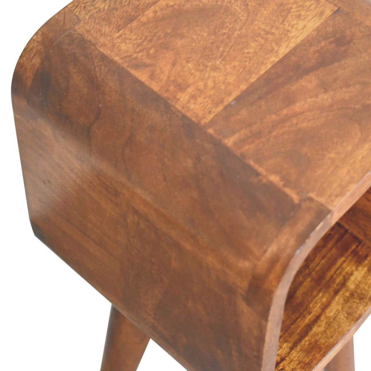 Solid Mango Wood Bedside Cabinet Minimalist With Open Slot - Exeter