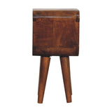 Solid Mango Wood Bedside Cabinet Minimalist With Open Slot - Exeter