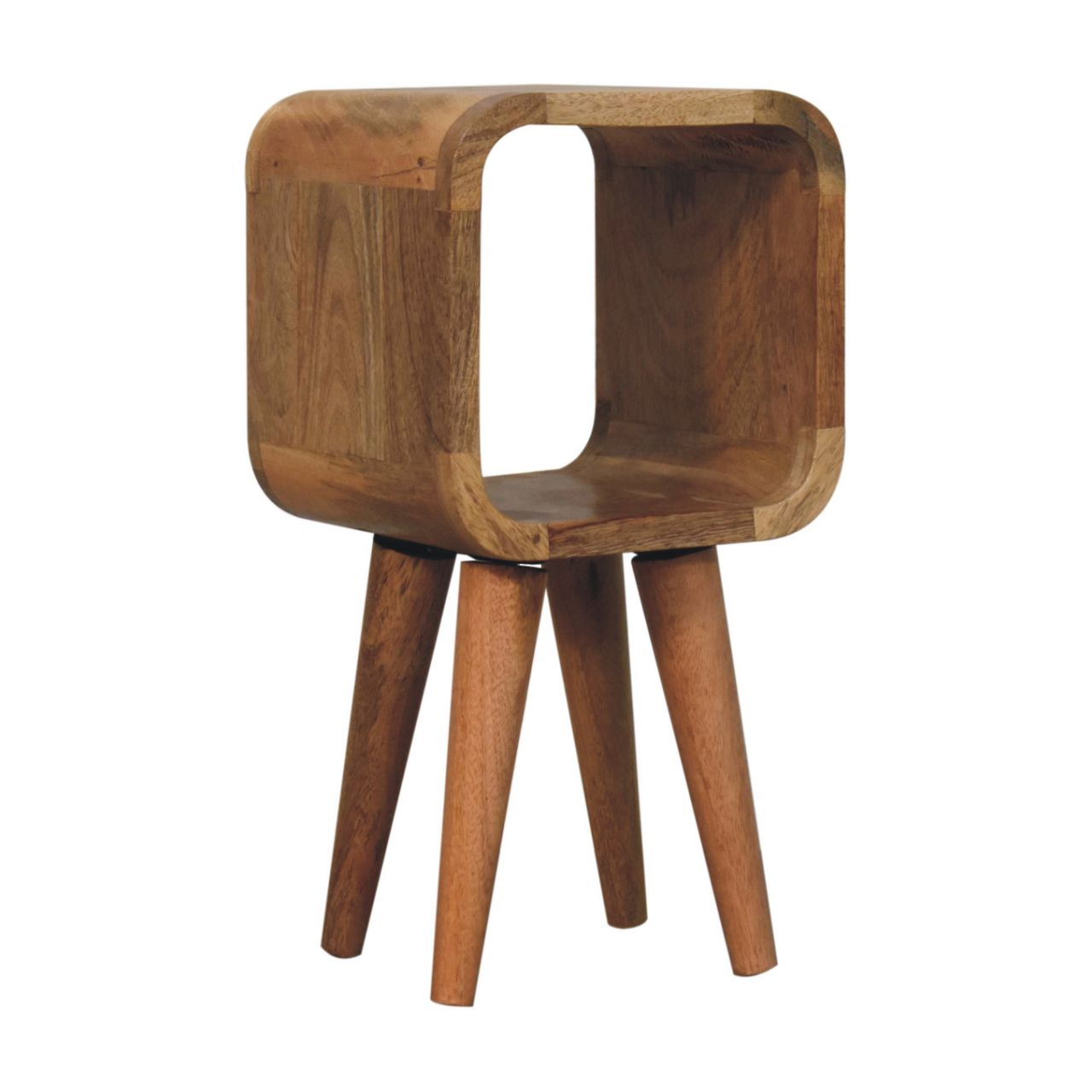 Solid Mango Wood Bedside Cabinet Minimalist With Open Slot - Exeter