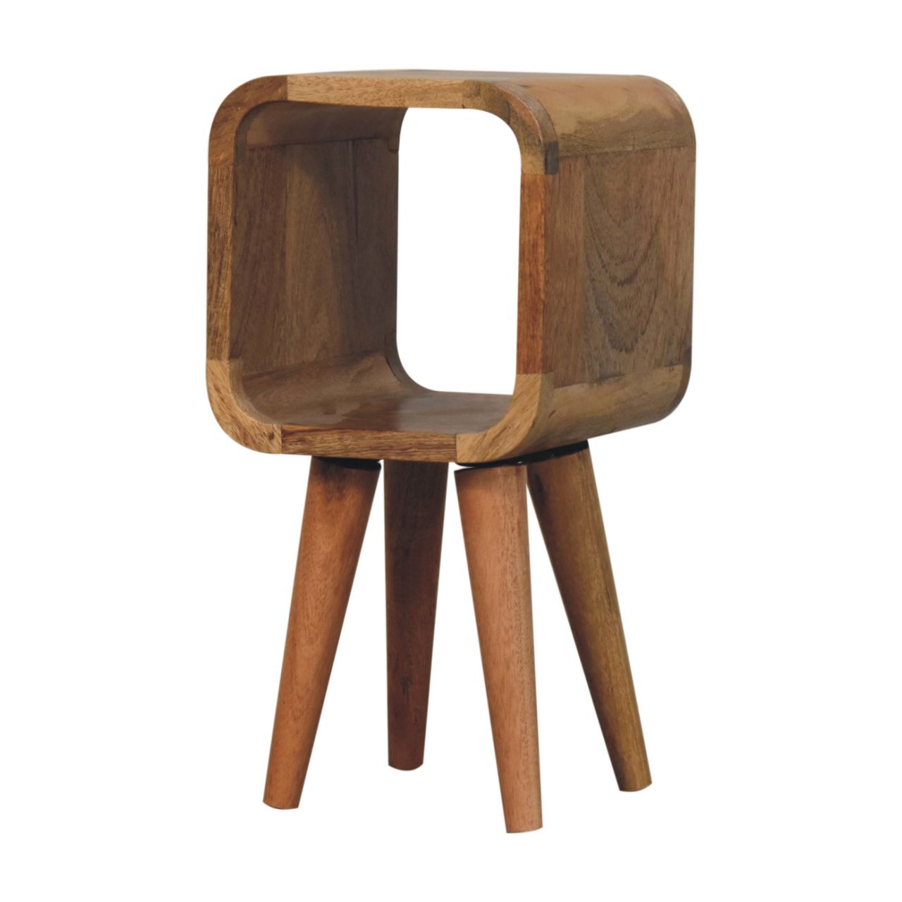 Solid Mango Wood Bedside Cabinet Minimalist With Open Slot - Exeter
