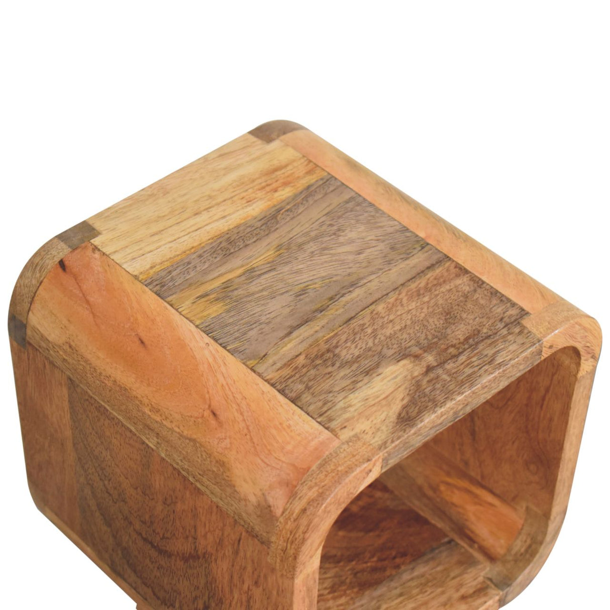 Solid Mango Wood Bedside Cabinet Minimalist With Open Slot - Exeter