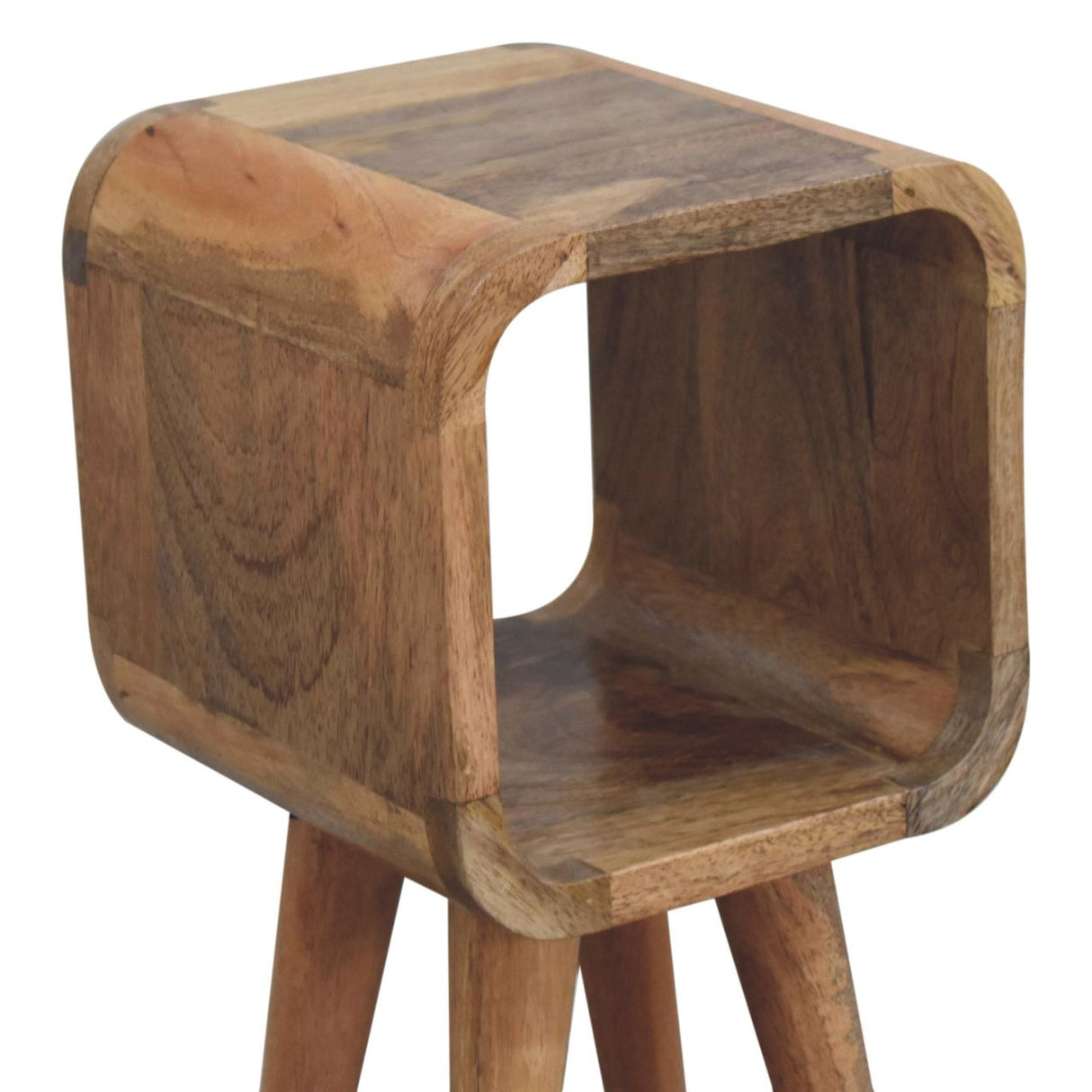 Solid Mango Wood Bedside Cabinet Minimalist With Open Slot - Exeter