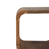 Solid Mango Wood Bedside Cabinet Minimalist With Open Slot - Exeter