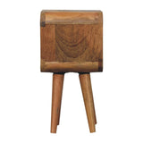 Solid Mango Wood Bedside Cabinet Minimalist With Open Slot - Exeter
