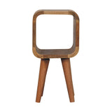 Solid Mango Wood Bedside Cabinet Minimalist With Open Slot - Exeter