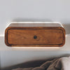 Solid Mango Wood Bedside Cabinet Wall Mounted With 1 Drawer - Avora
