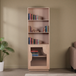 Solid Mango Wood Bookcase With 1 Fluted Glass Door - Indus