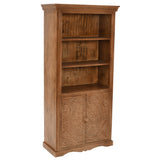 Solid Mango Wood Bookcase With 2 Doors - Artwork