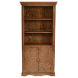 Solid Mango Wood Bookcase With 2 Doors - Artwork