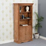 Solid Mango Wood Bookcase With 2 Doors - Artwork
