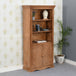 Solid Mango Wood Bookcase With 2 Doors - Artwork