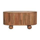 Solid Mango Wood Coffee Table Ball With Lid-Up - Soba