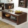 Solid Mango Wood Coffee Table With Undershelf - Toko