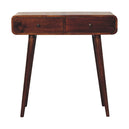 Solid Mango Wood Console Table Curved With 2 Drawers - Birmingham