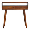 Solid Mango Wood Console Table Curved With 2 Drawers - Gloucester