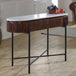 Solid Mango Wood Console Table Round With White Marble Top - Opal