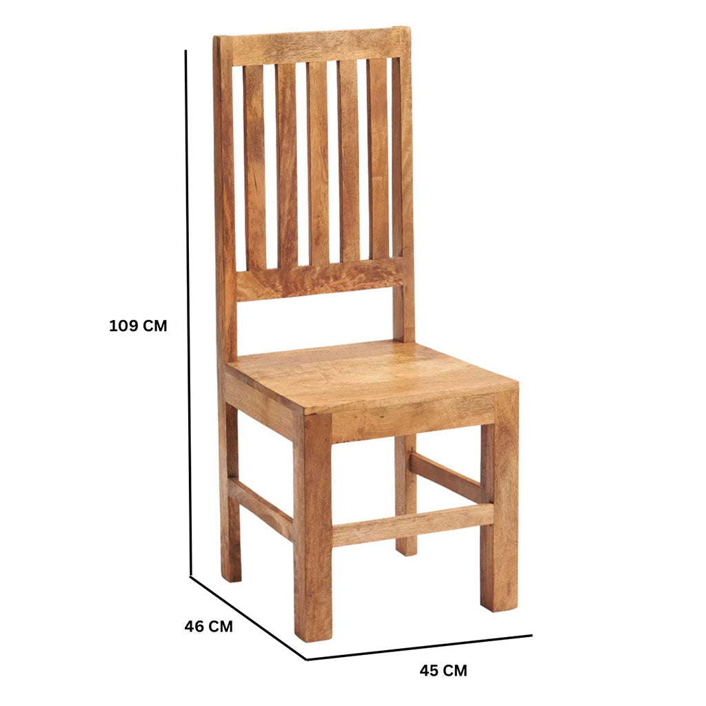 Solid Mango Wood Dining Table With 4 Chairs - Toko