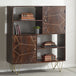 Solid Mango Wood Display Cabinet With 2 Doors And 4 Shelves - Dark Gold