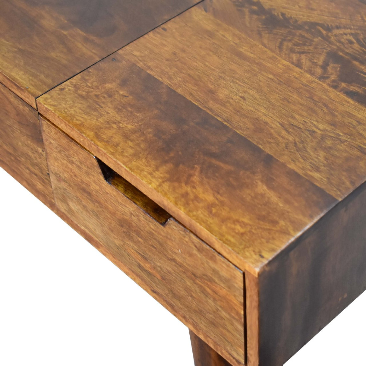 Solid Mango Wood Dressing Table With Foldable Mirror - Birmingham