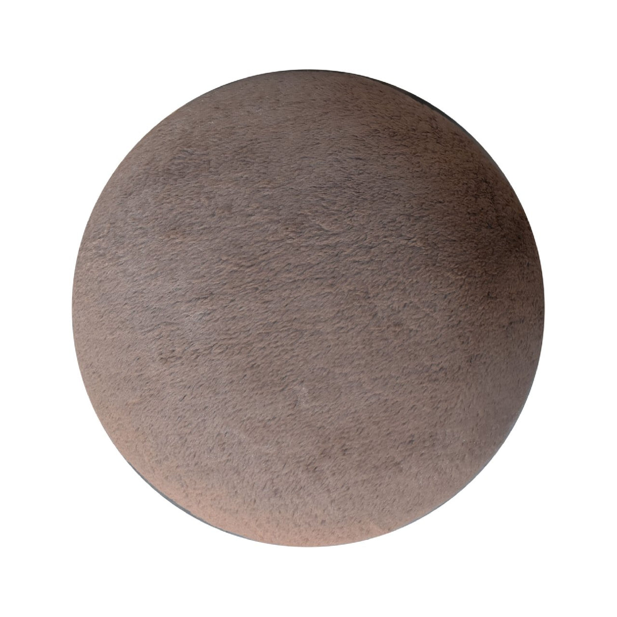 Solid Mango Wood Footstool With Faux Fur Top And Sides - Mocha