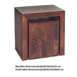Solid Mango Wood Nest Of 2 Tables Cubed - Toko