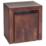 Solid Mango Wood Nest Of 2 Tables Cubed - Toko