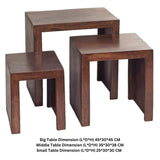 Solid Mango Wood Nest Of 3 Tables - Toko