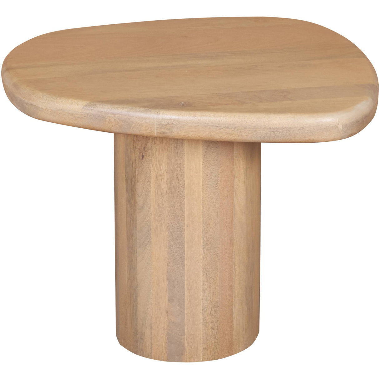 Solid Mango Wood Side Table in Fluted Design - Austin