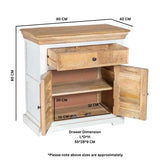 Solid Mango Wood Sideboard With 2 Doors And 1 Drawer - Alfie