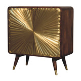 Solid Mango Wood Storage Cabinet With 2 Brass Embossed Doors - Avora