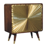 Solid Mango Wood Storage Cabinet With 2 Brass Embossed Doors - Avora