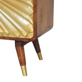 Solid Mango Wood Storage Cabinet With 2 Brass Embossed Doors - Avora