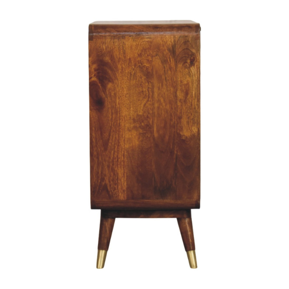 Solid Mango Wood Storage Cabinet With 2 Brass Embossed Doors - Avora