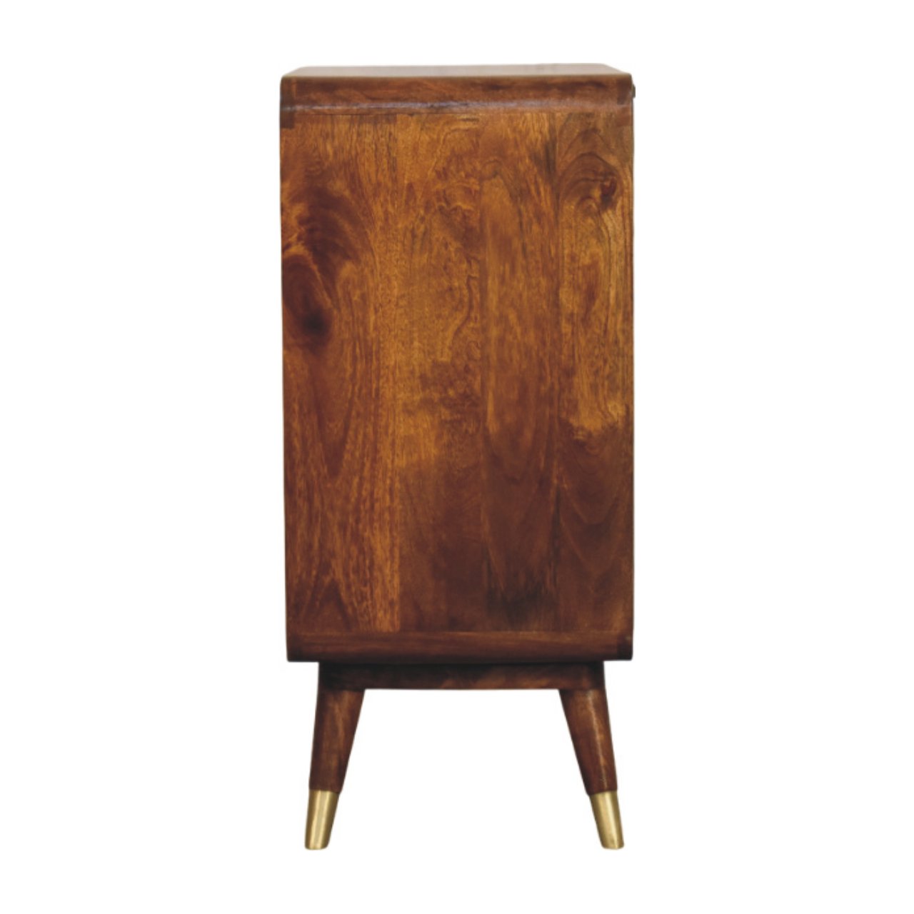 Solid Mango Wood Storage Cabinet With 2 Brass Embossed Doors - Avora