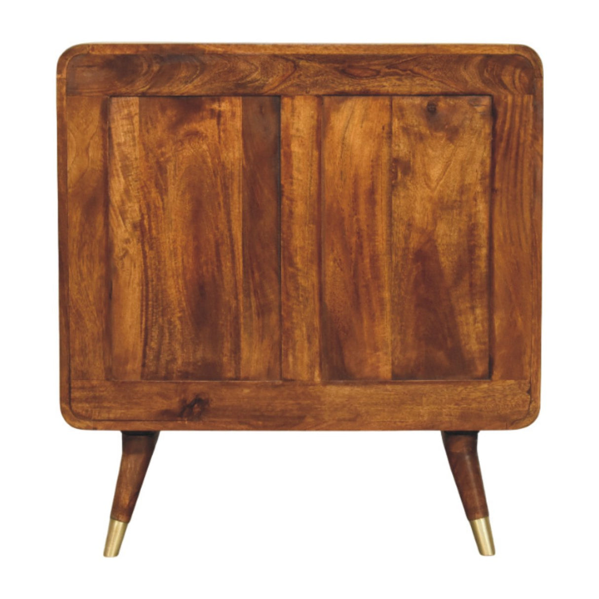 Solid Mango Wood Storage Cabinet With 2 Brass Embossed Doors - Avora