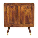 Solid Mango Wood Storage Cabinet With 2 Brass Embossed Doors - Avora