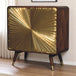 Solid Mango Wood Storage Cabinet With 2 Brass Embossed Doors - Avora