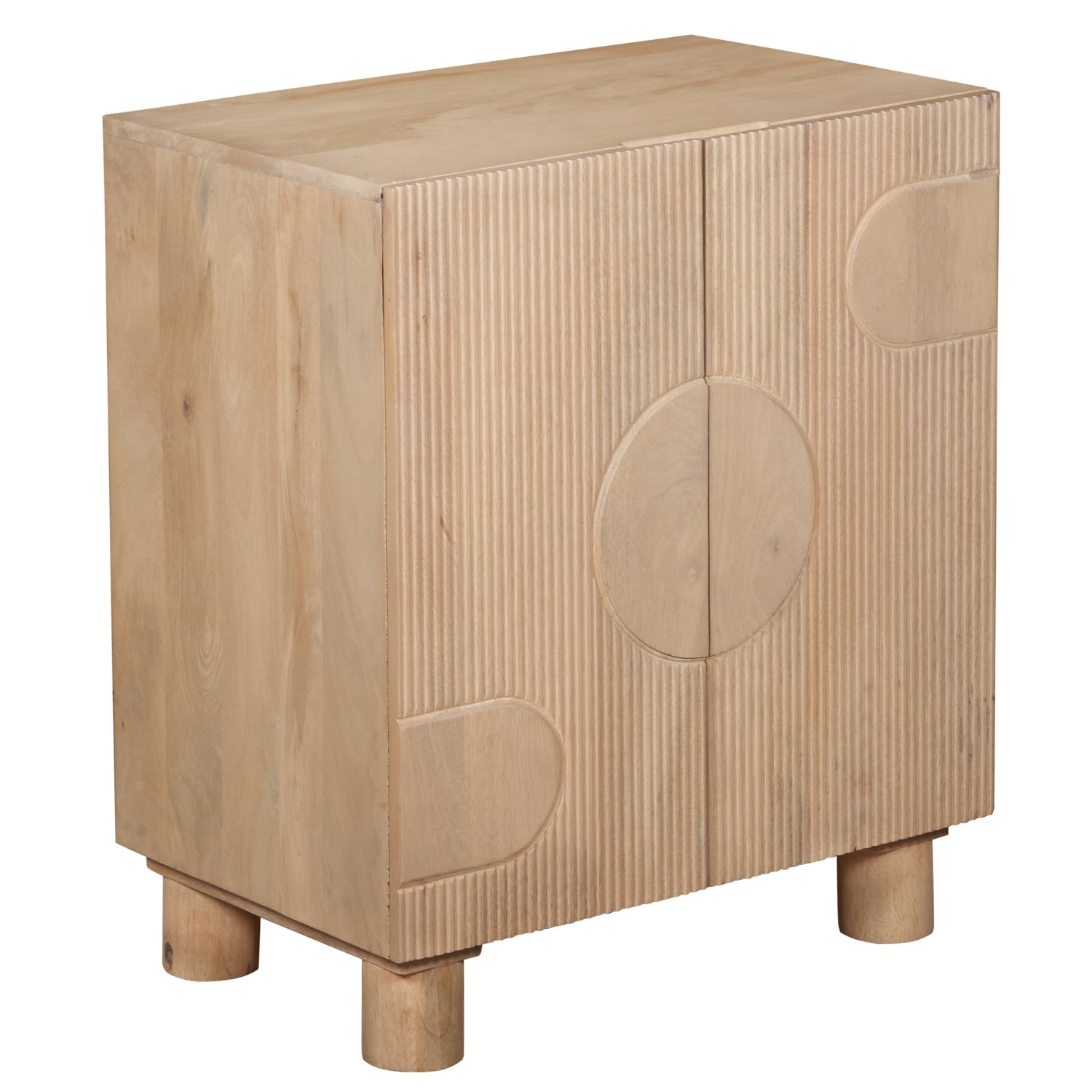 Solid Mango Wood Storage Cabinet With 2 Doors - Austin