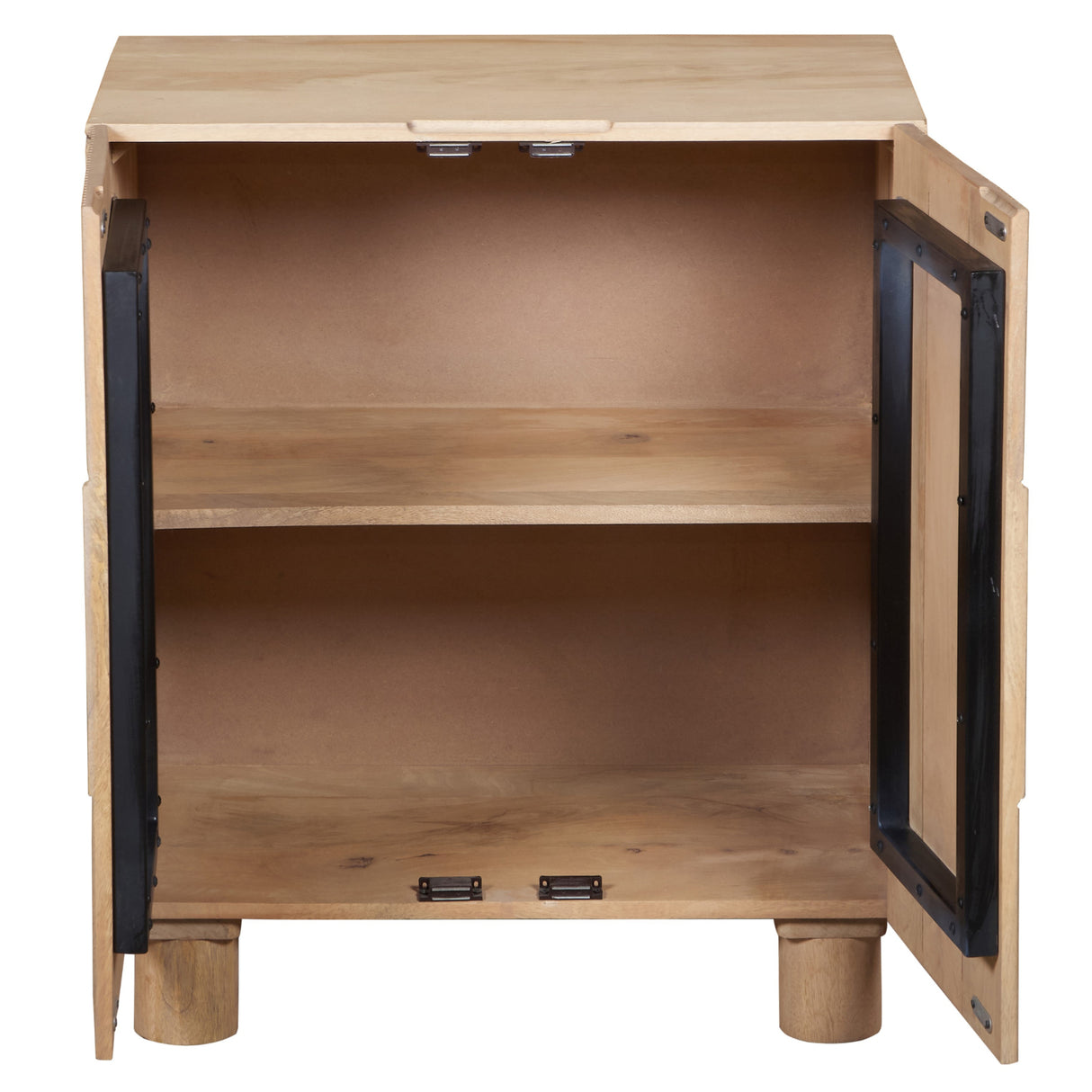 Solid Mango Wood Storage Cabinet With 2 Doors - Austin