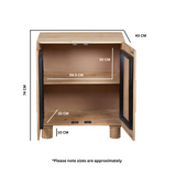 Solid Mango Wood Storage Cabinet With 2 Doors - Austin
