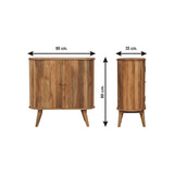 Solid Mango Wood Storage Cabinet Nordic With 2 Doors - Soba