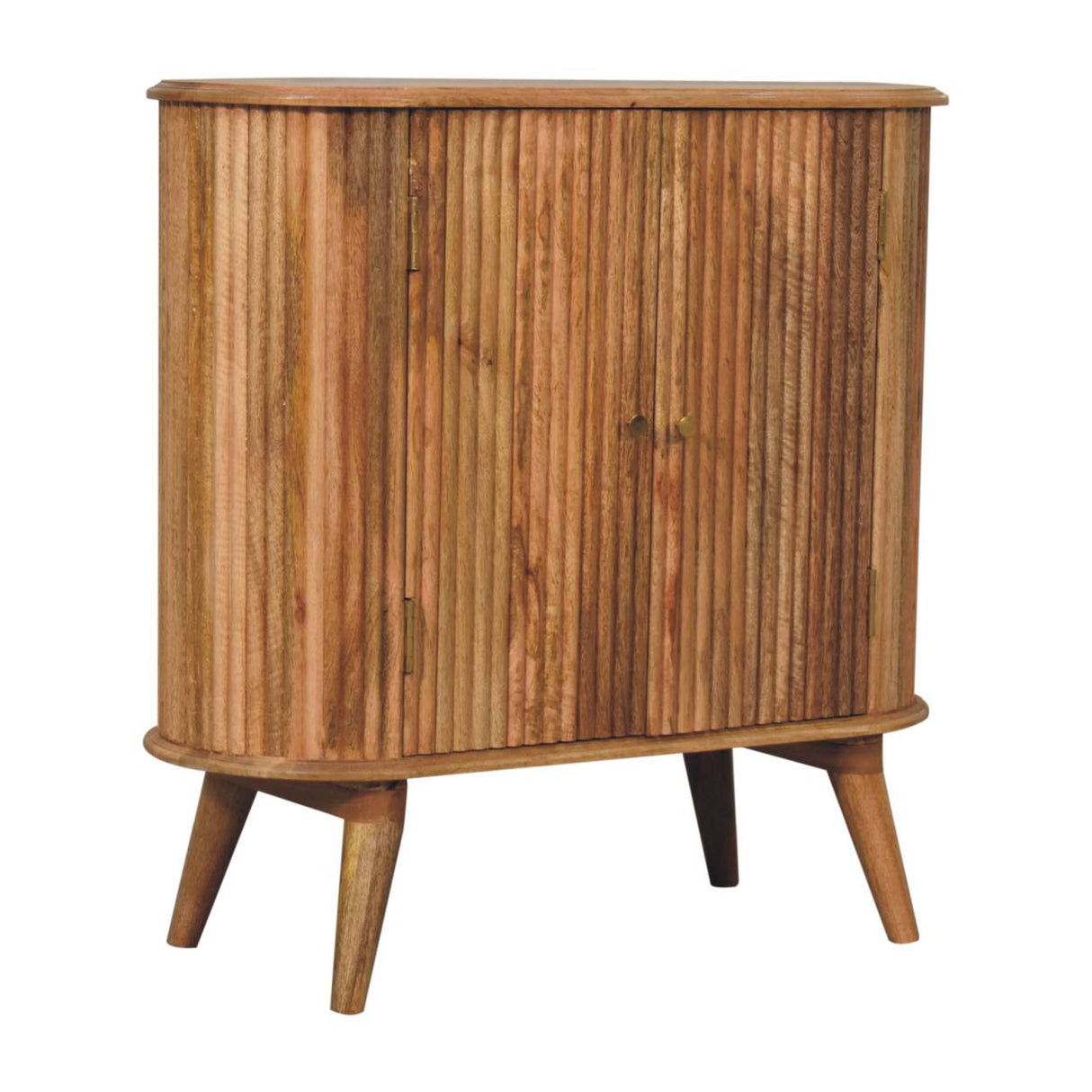 Solid Mango Wood Storage Cabinet Nordic With 2 Doors - Soba